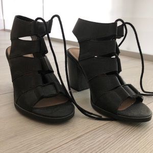 Black lace up heels